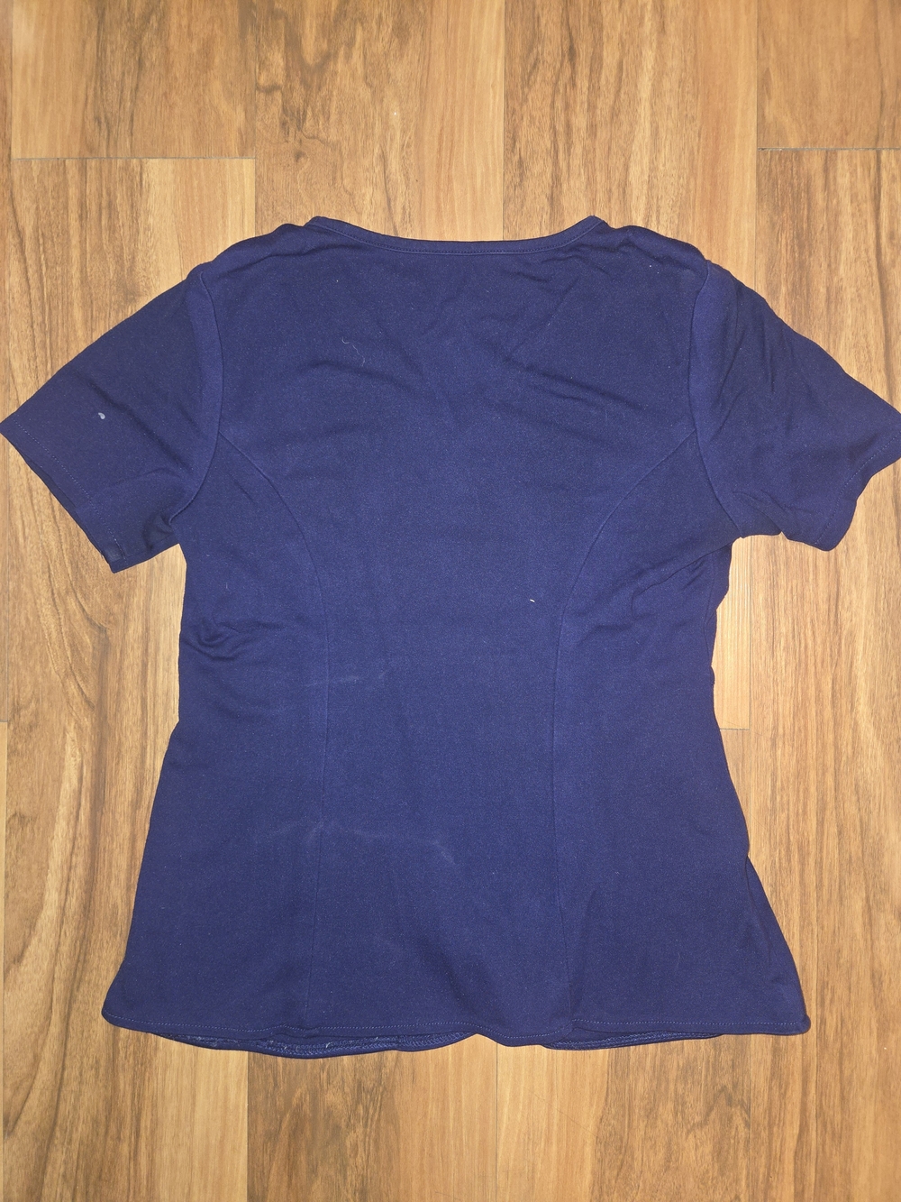 Jaanuu Women's Navy Wrap-Style Scrub Top - Picture 2 of 2